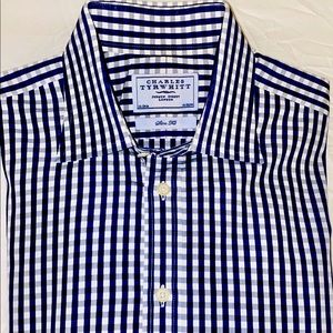 Charles Tyrwhitt Navy & White Gingham dress shirt.